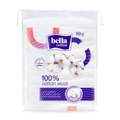 Вата Bella Cotton медична гігієнічна бавовняна 50г 5900516402853