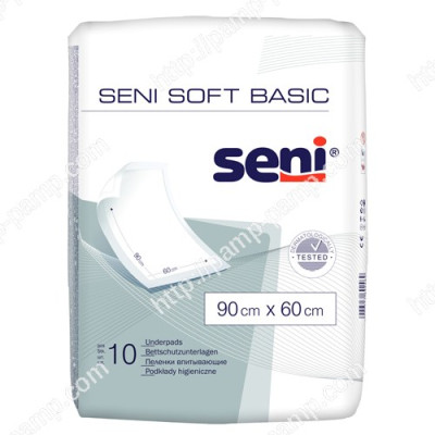 Пеленки для взрослых одноразовые гигиенические Seni Soft Basic 90х60 см 10 шт 5900516692469