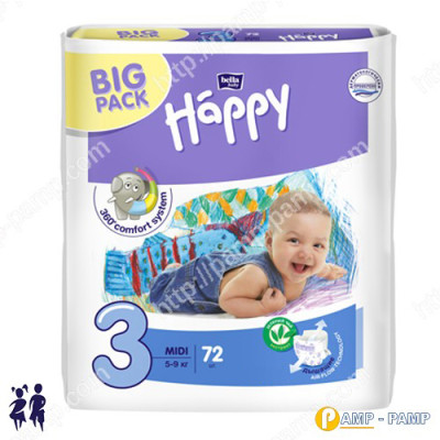 Подгузники детские Bella Baby Happy midi 5-9 кг, 72 шт 5900516602864
