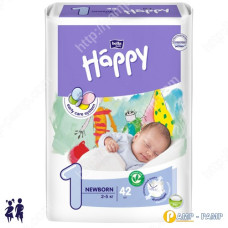 Підгузки дитячі Bella Baby Happy NewBorn 1 2-5 кг, 42 шт