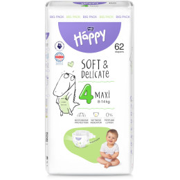 Підгузники дитячі Baby Happy (4) Maxi від 8 до 14 кг, 62 шт