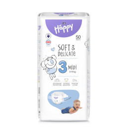 Підгузники дитячі одноразові Baby Happy (3) Midi 5-9 кг, 50 шт, 5900516605391