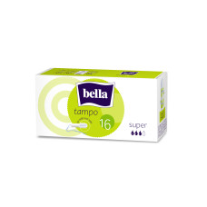 Тампони жіночі гігієнічні без аплікатора Tampo Bella Premium Comfort super 16 шт