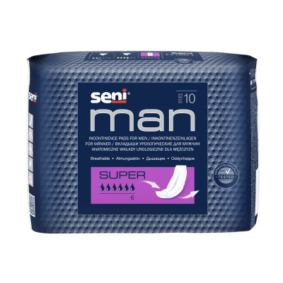 Урологічні вкладиші, прокладки для чоловіків Seni Man super 10 шт