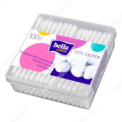 Ватные палочки Bella Cotton, в прямоугольной  коробке, 100 шт. 5900516400293