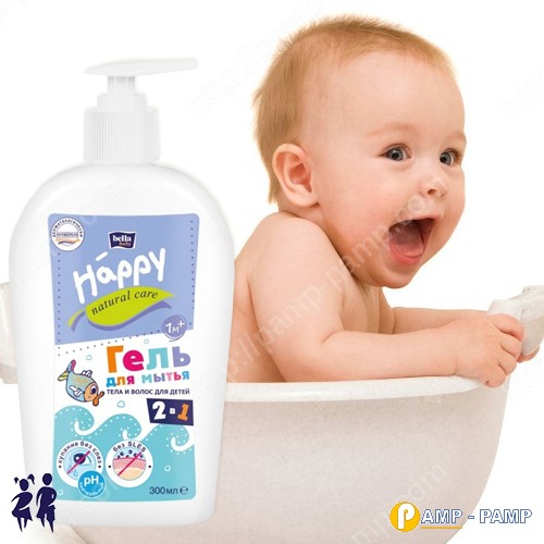 Гель для мытья тела и волос Bella Baby HAPPY Natural Care 300 мл 5900516650902  Фото 1